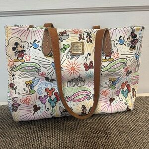 Dooney & Bourke Cream and Brown Tote Bag